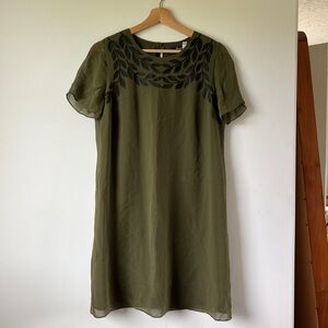 Madewell silk embroidered dress